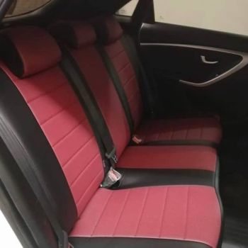 Авточехлы Автопилот Черный бордовый цвет