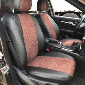 Авточехлы Автопилот черный шоколад алькантара Ромб